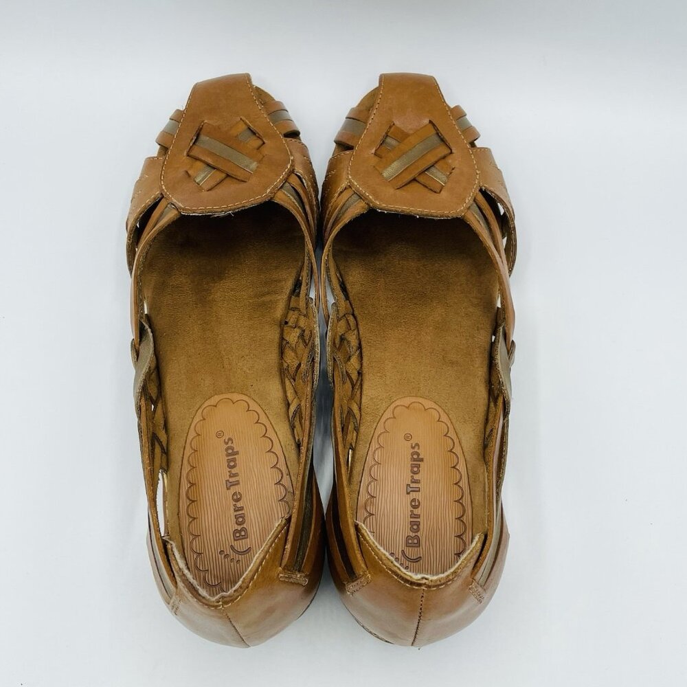 Baretraps Sandal Womens Size 9 M Brown Leather Flats Shoes Slip On Strappy - Picture 8 of 11